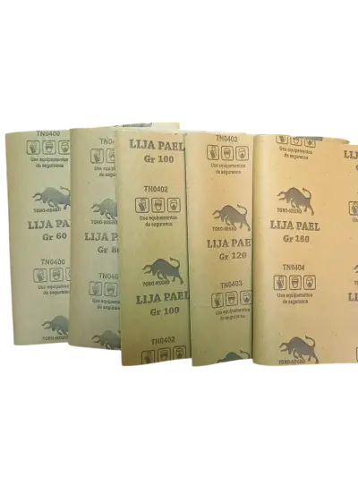 Pack 4 Lija Para Madera Pliego Toro Negro - miniatura 1