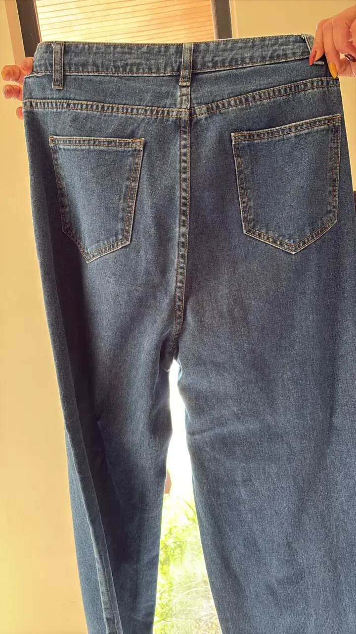 Jeans de mezclilla azul para mujer - 3