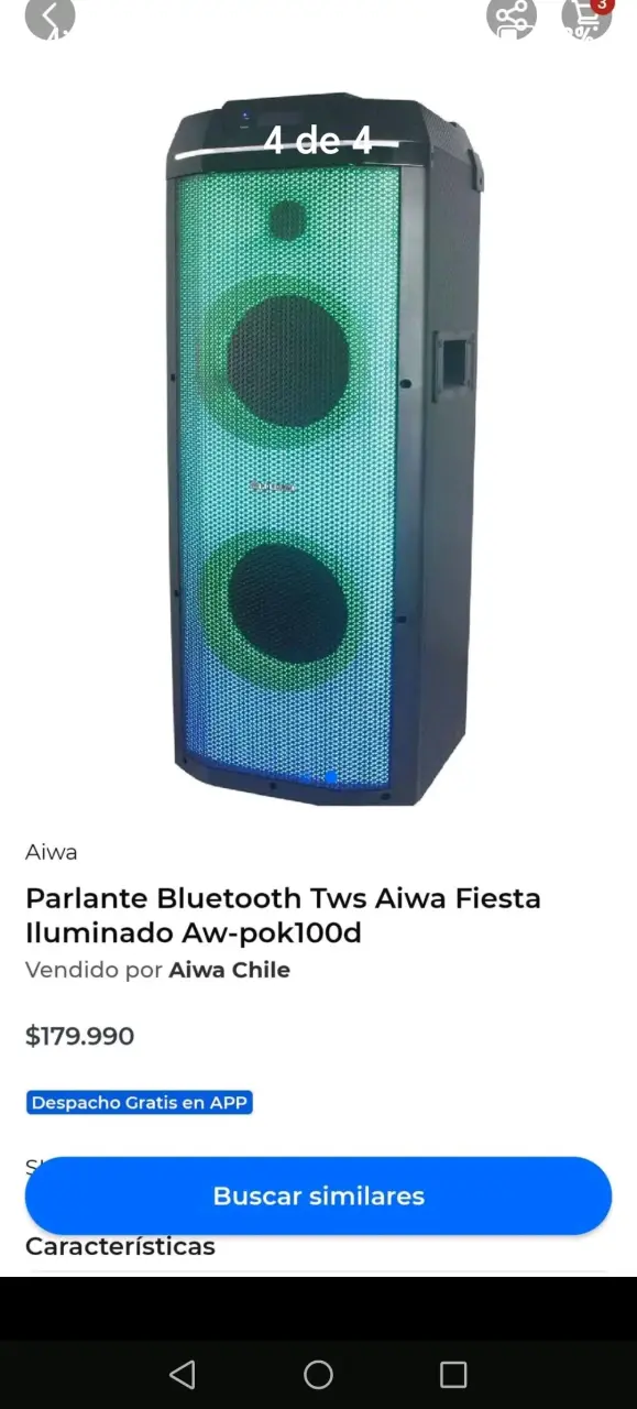 Parlante Aiwa Flame Line 2000W con Karaoke - 2