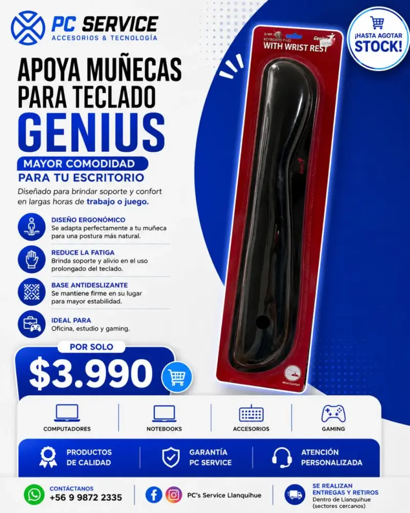 Apoya muñecas para teclado Genius ergonómico