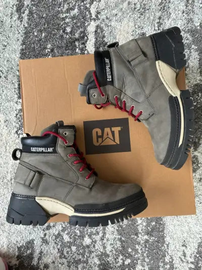 Botas Caterpillar de cuero gris para mujer - miniatura 4