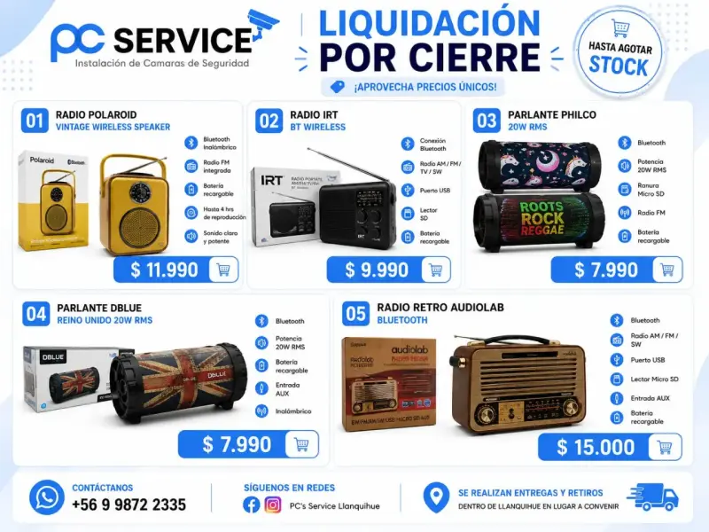 Radio Retro Audiolab Bluetooth con USB y SD