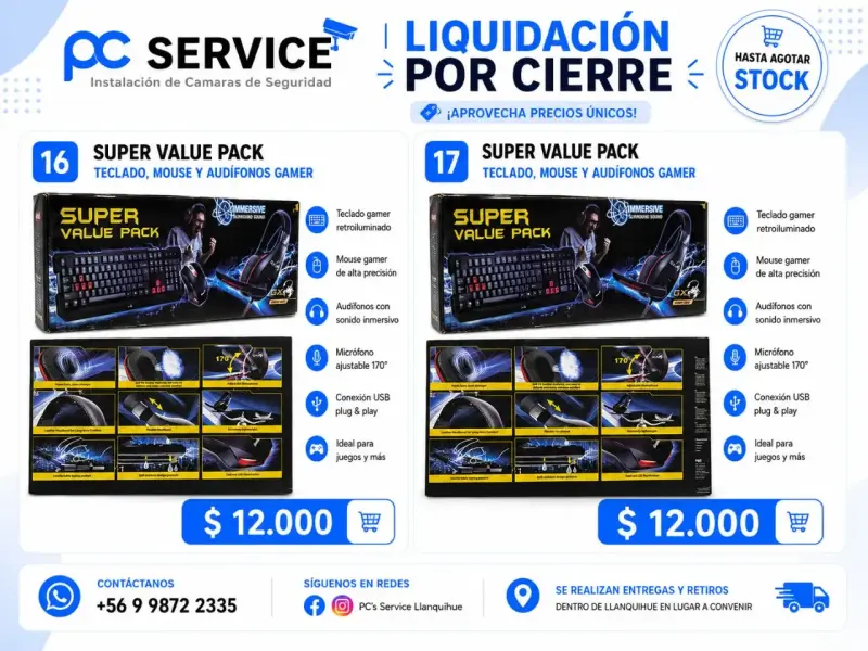 Pack Gamer Teclado, Mouse y Audífonos Retroiluminados