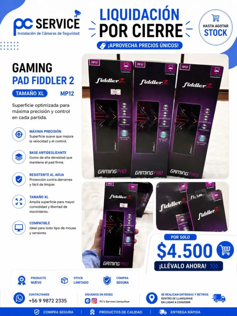 Alfombrilla Gaming Fiddler 2 XL Resistente al Agua