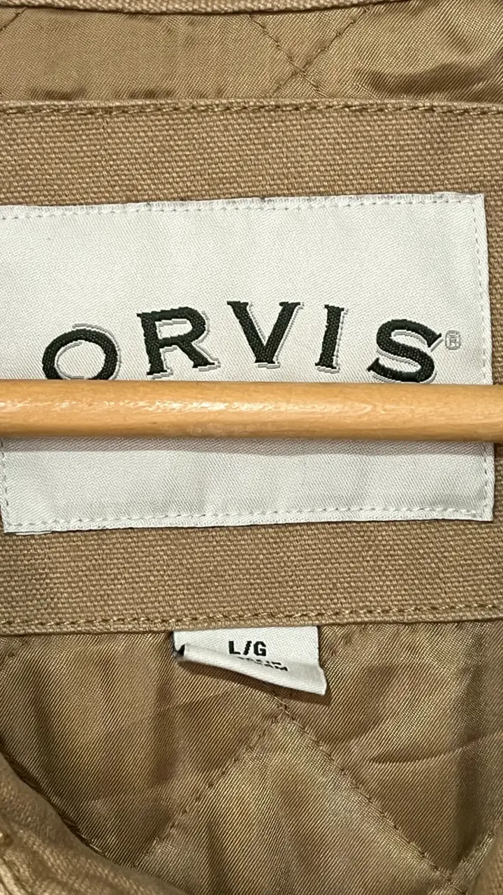 Chaqueta beige Orvis con cuello cotele - 3