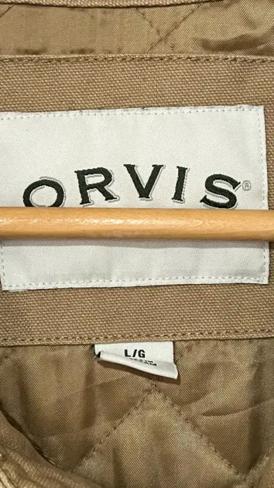 Chaqueta beige Orvis con cuello cotele - miniatura 3
