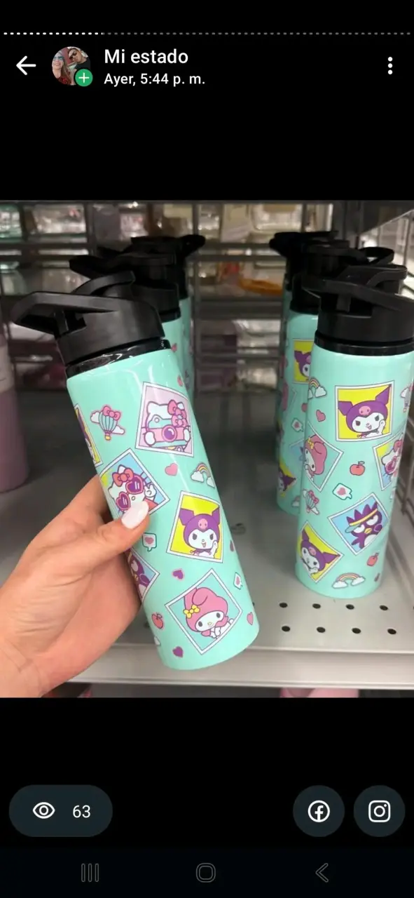 Botella térmica con diseño de personajes animados
