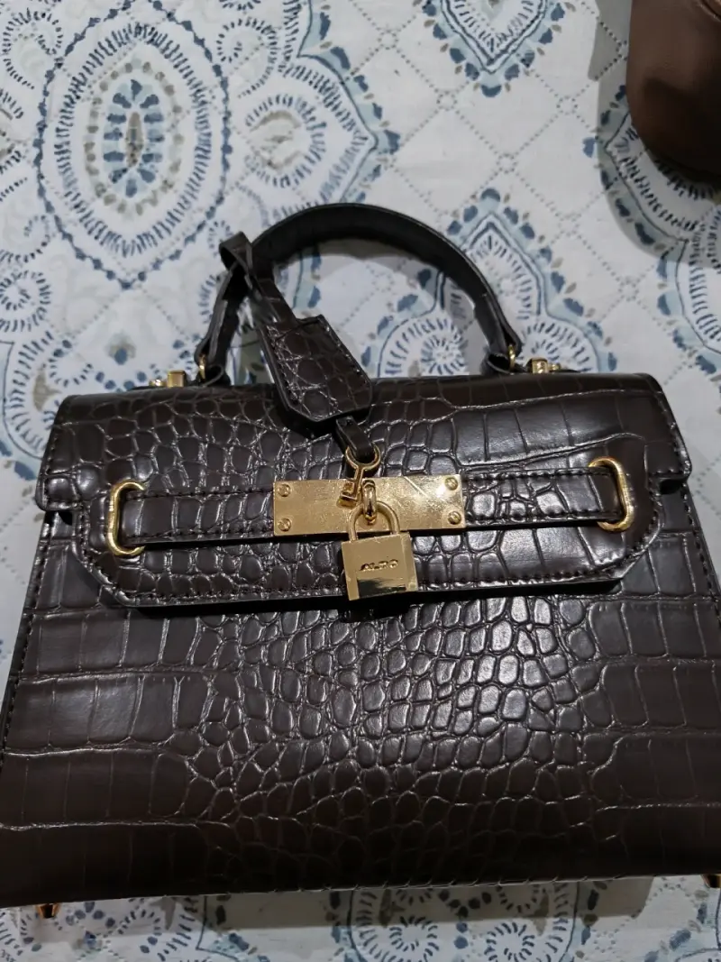 Bolso de mano marrón con textura Aldo - 1