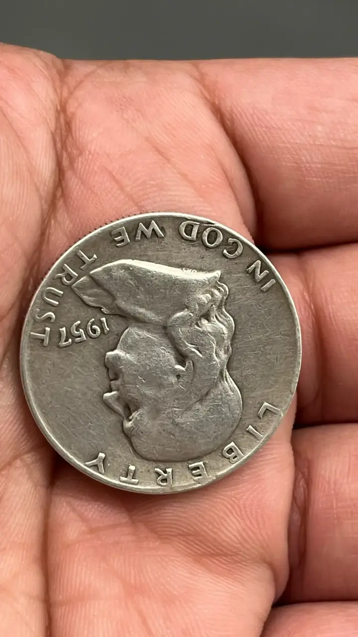 Moneda Half Dollar Franklin 1957 - 4