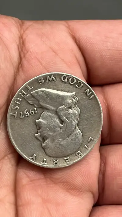 Moneda Half Dollar Franklin 1957 - miniatura 4