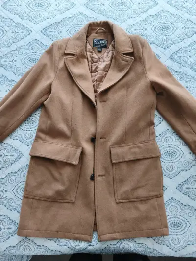 Abrigo de lana Guess color camel - miniatura 1