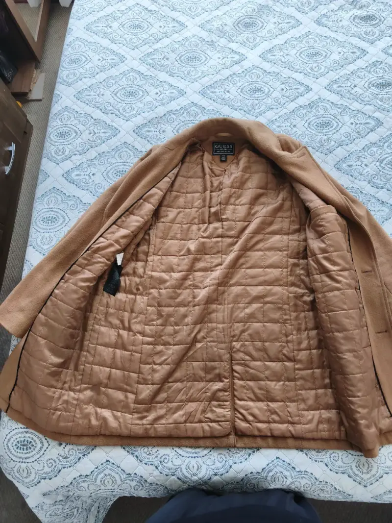 Abrigo de lana Guess color camel - 3