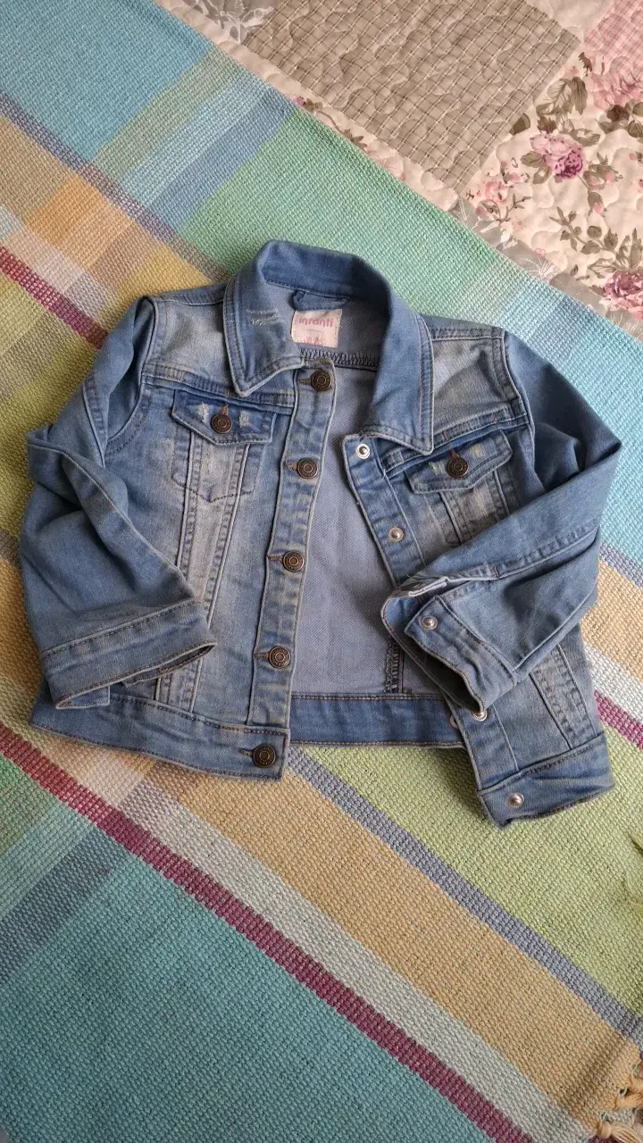 Conjunto infantil chaqueta de mezclilla y pantalón verde - 3