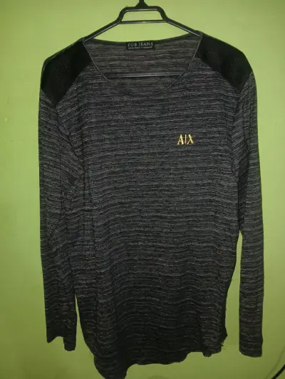 Polera manga larga gris, hombre - miniatura 1
