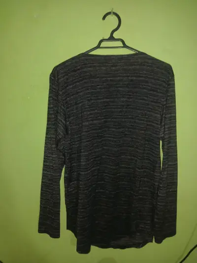 Polera manga larga gris, hombre - miniatura 2