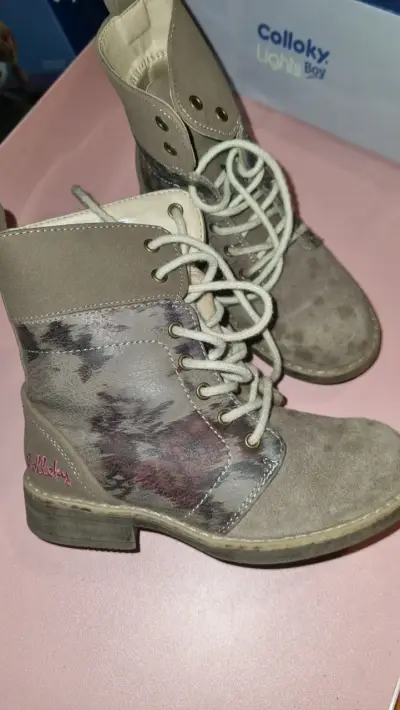 Botines de cuero para niños Colloky - miniatura 1