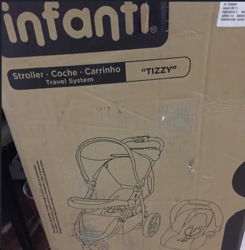 Coche de bebé Infanti Tizzy rosa y gris - 1