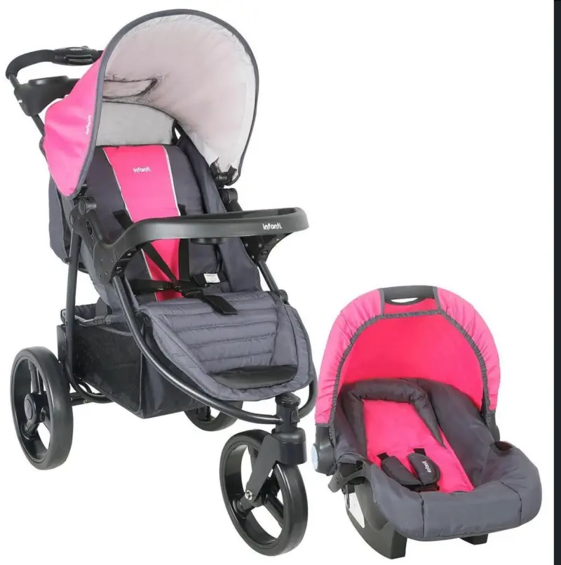 Coche de bebé Infanti Tizzy rosa y gris - 2