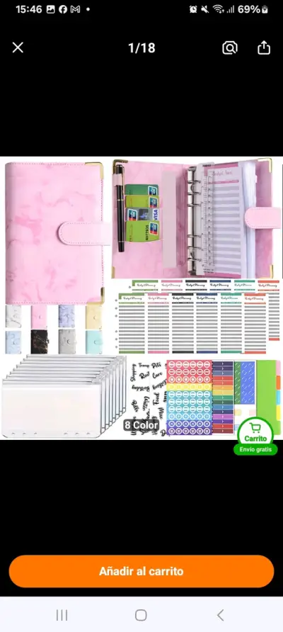 Caja registradora metálica rosa con compartimentos - miniatura 4