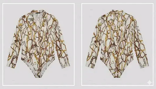 Body de mujer estampado cadenas manga larga