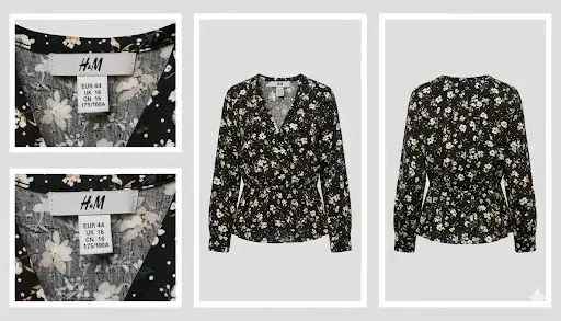 Blusa floral negra H&M talla L