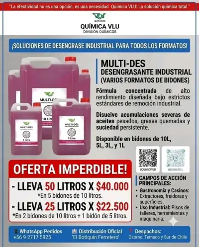 Desengrasante Industrial Multi-Des VLU 5 Litros - miniatura 6
