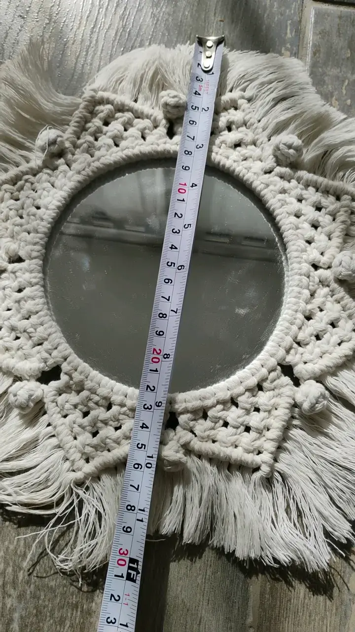 Espejo decorativo de macramé artesanal - 3