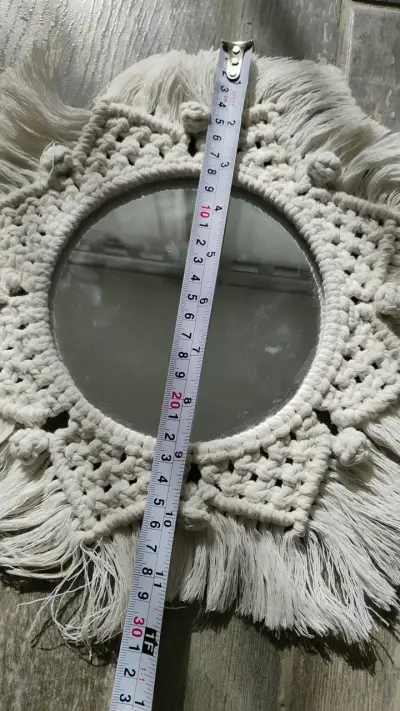 Espejo decorativo de macramé artesanal - miniatura 3