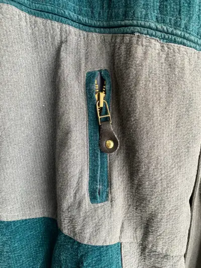 Chaqueta vintage de pana verde y gris - miniatura 3