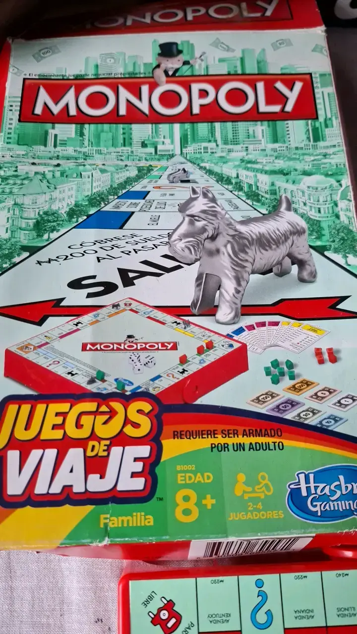 Juego de mesa Monopoly de viaje para familia - 1