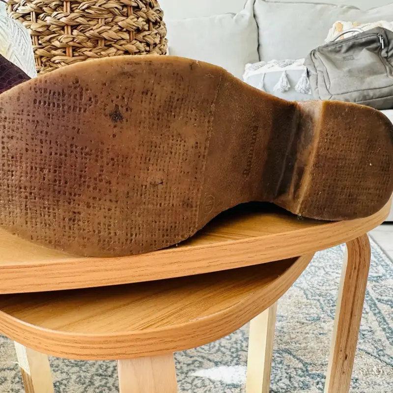 Botines de cuero burdeos talla 35 con tacón grueso - 4