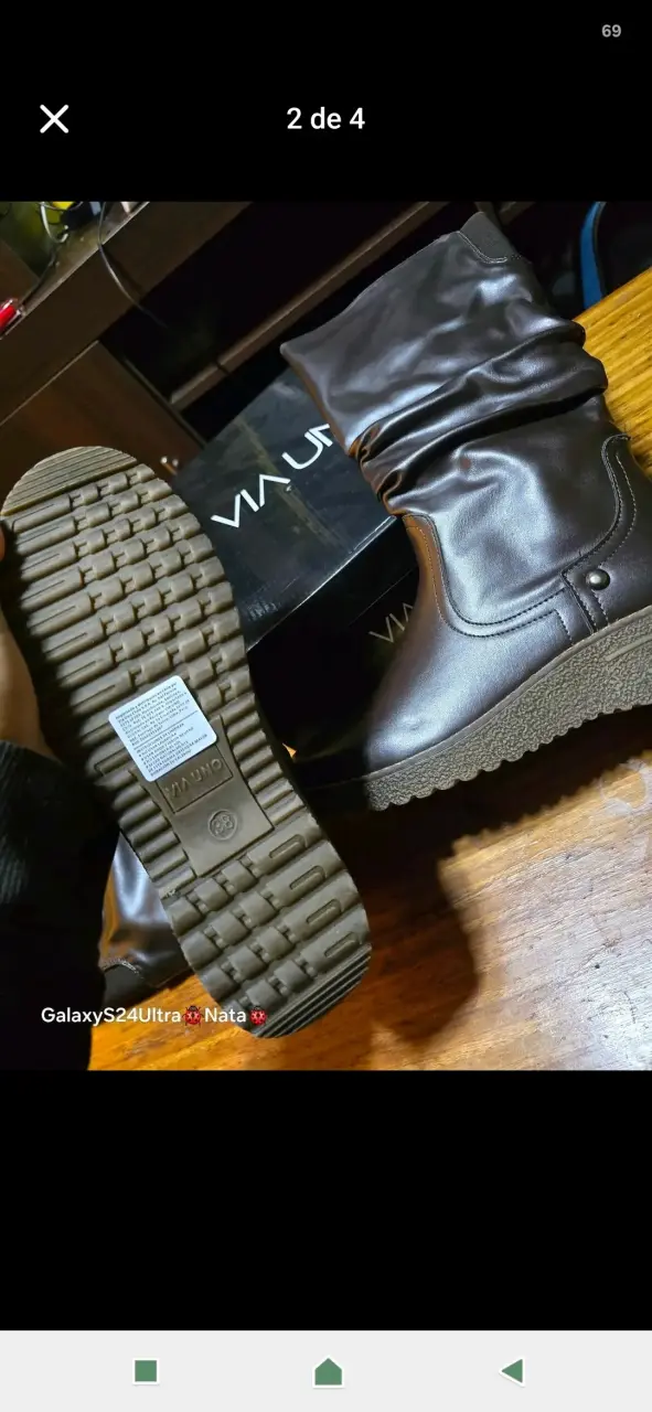 Botas de cuero marrón para mujer - 3