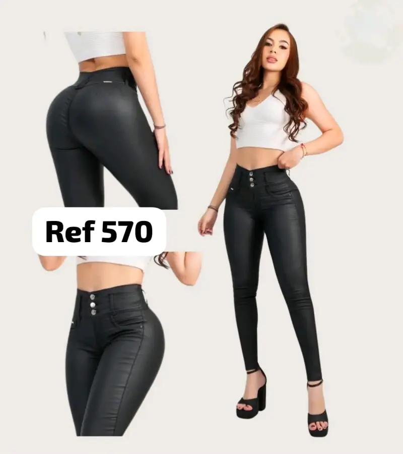 Jeans ajustados de tiro alto para mujer - 2
