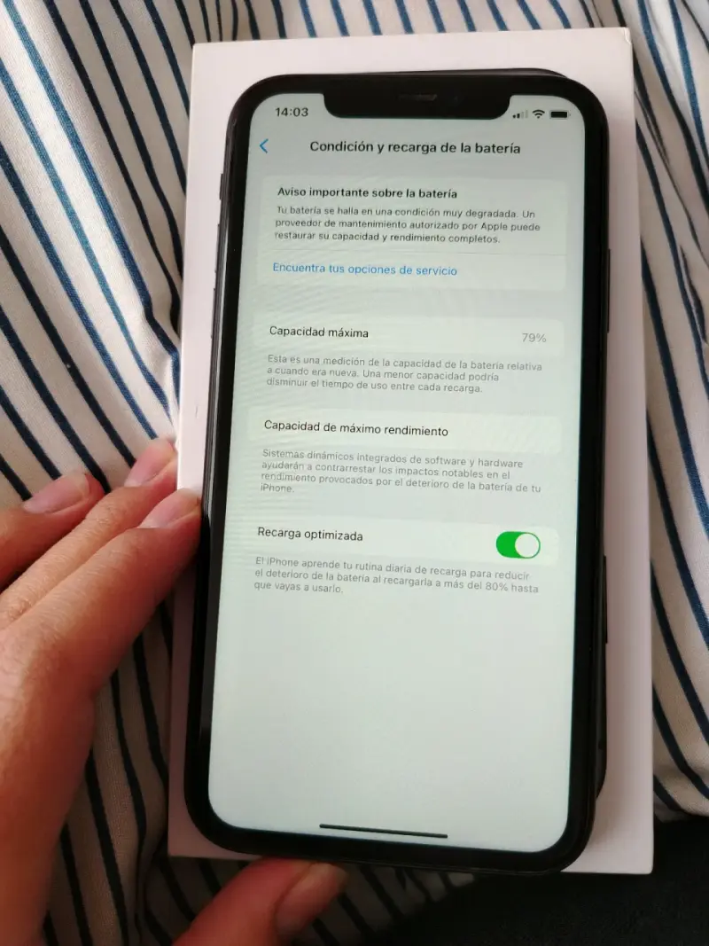 iPhone con batería degradada 79% capacidad - 1