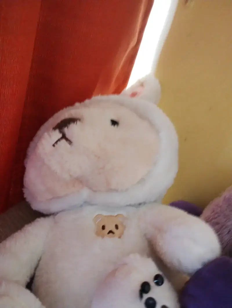 Peluche de oso blanco suave y tierno