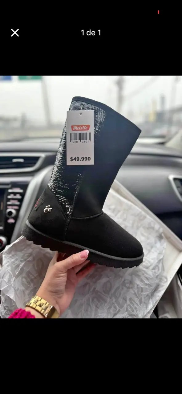 Botas negras con lentejuelas Molett