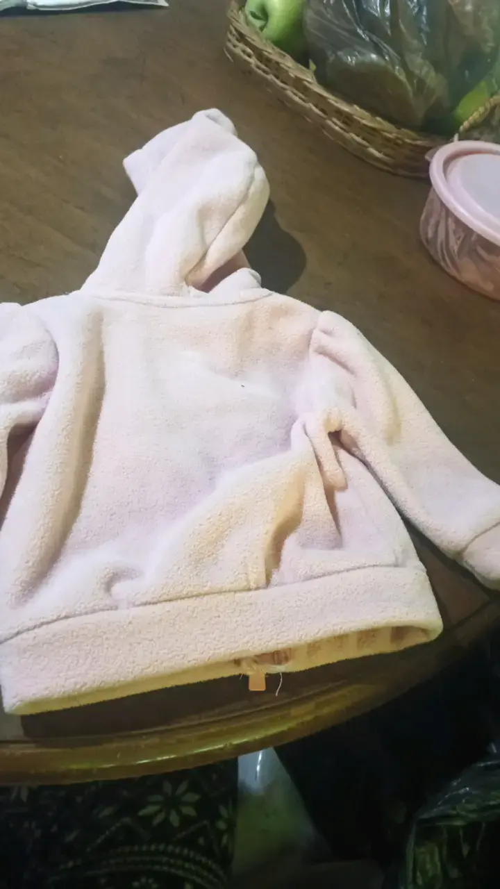 Chaqueta polar rosada para niña con capucha - 4