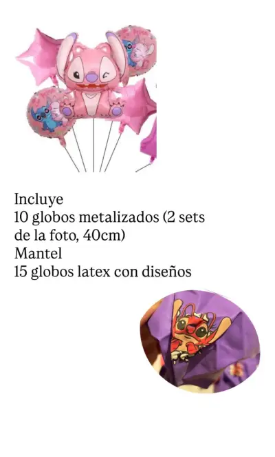 Set  cumpleaños Stitch - miniatura 4