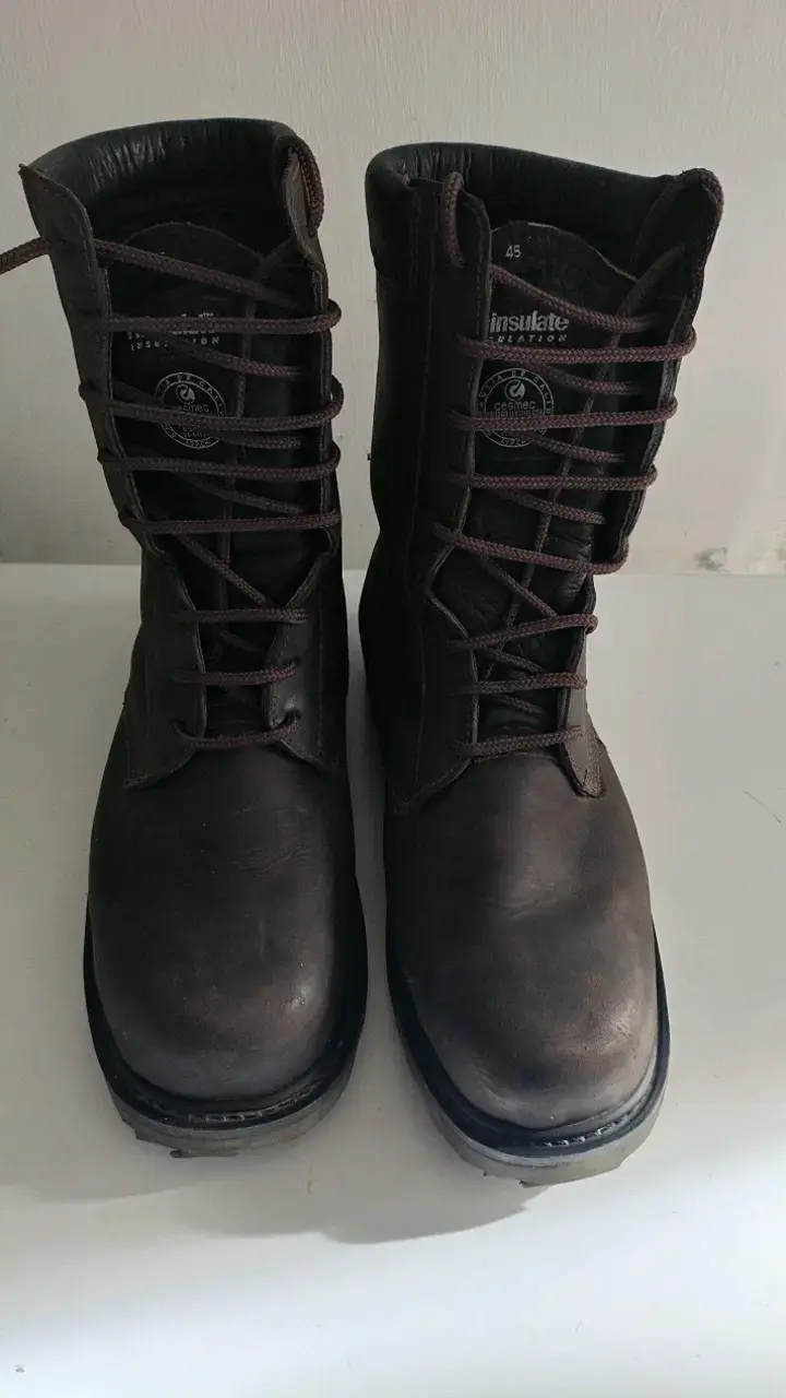 Botas de cuero marrón para hombre talla 45 - 1
