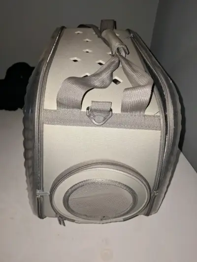 Transportadora de mascotas plegable beige - miniatura 1