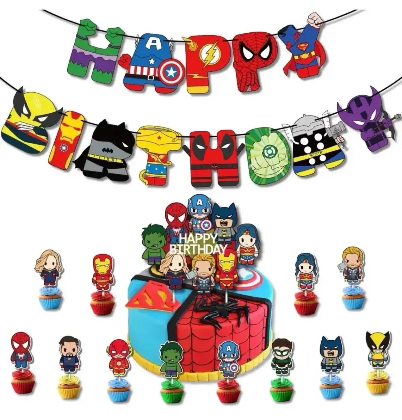 Set cumpleaños superheroes - 1