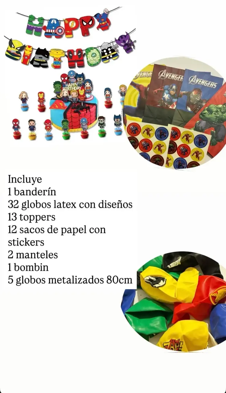 Set cumpleaños superheroes - 5