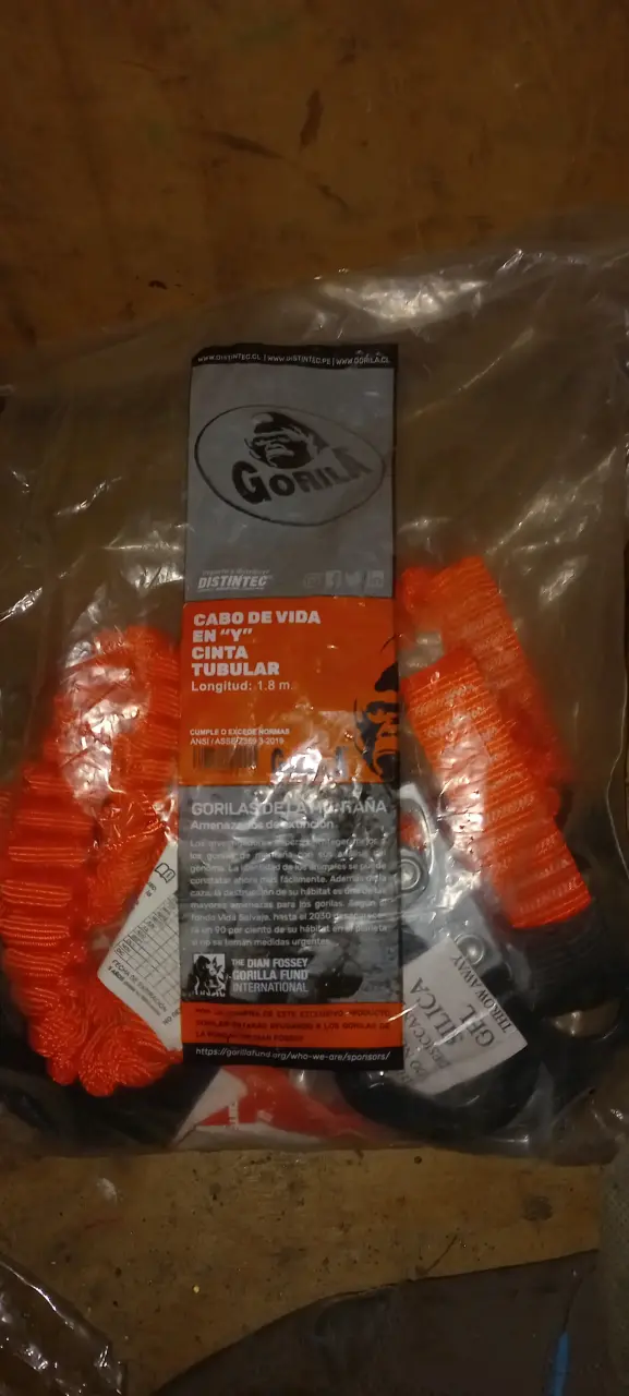 Cabo de Vida en Y Cinta Tubular Gorila 1.8m