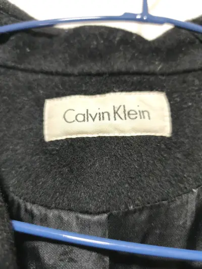 Abrigo negro de lana Calvin Klein para mujer - miniatura 2