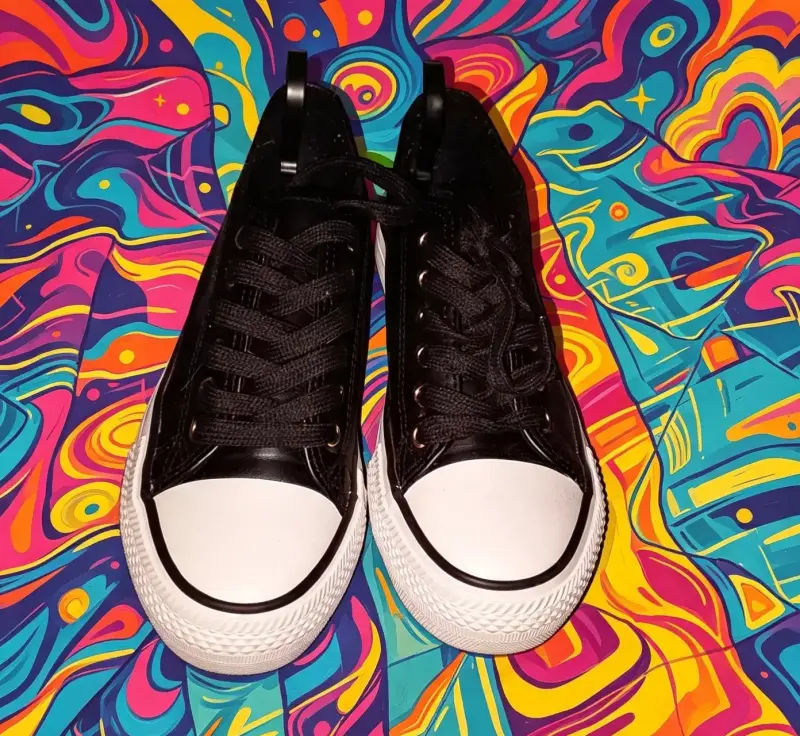 Zapatillas negras de lona estilo clásico - 1