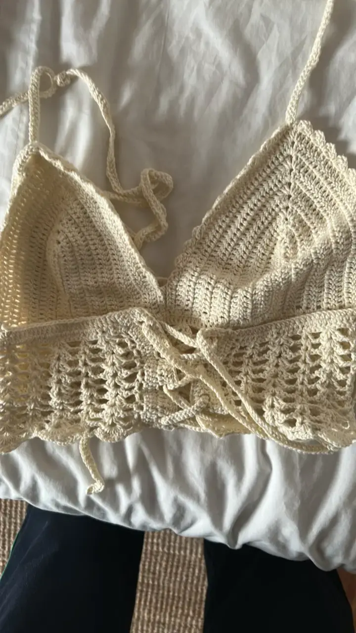 Top de crochet blanco estilo bohemio - 2