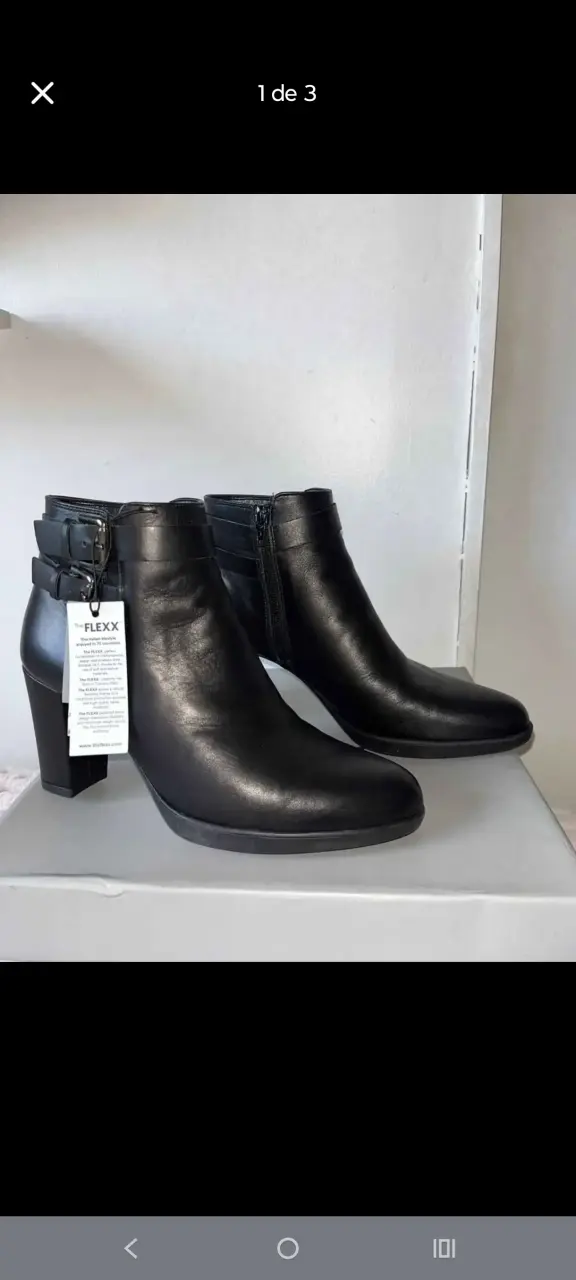 Botines de cuero negro The Flexx con tacón