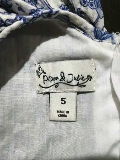 Vestido infantil floral azul - miniatura 2