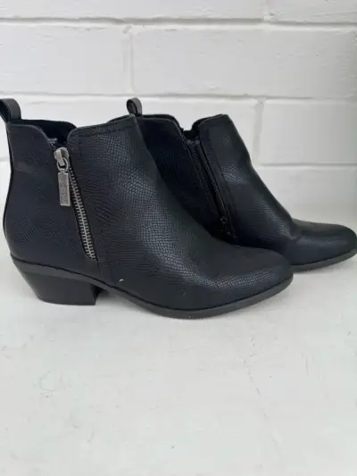 Botines de cuero negro Nine West - miniatura 1