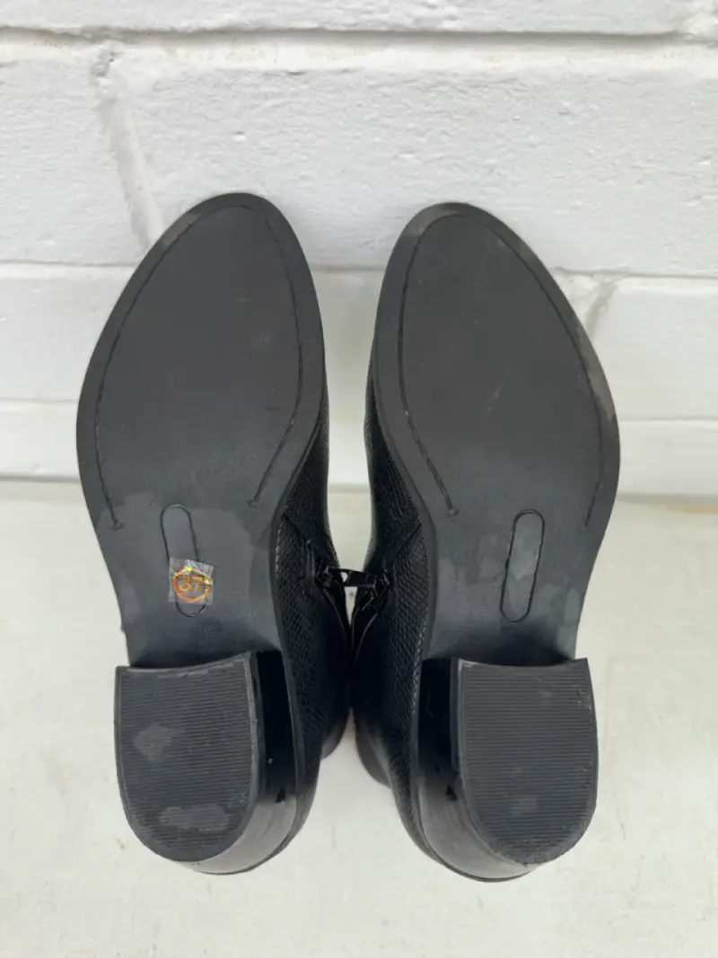 Botines de cuero negro Nine West - 6